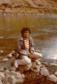 Salvador Jàfer al riu Vilcanota (agost de 1983)